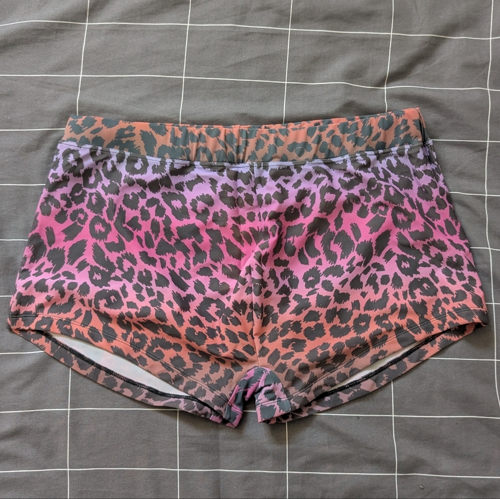 Skull & Bones Multicolor Leopard Print Swim Trunks